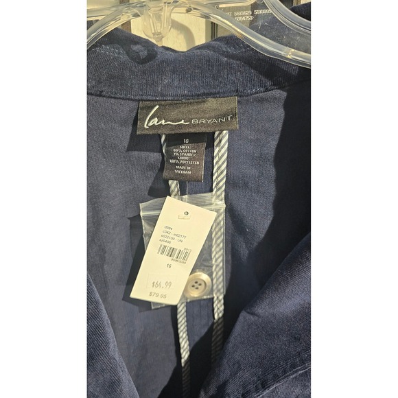 LANE BRYANT Navy Stretch Corduroy Blazer Size 16 NWT Work Jacket - Picture 5 of 7